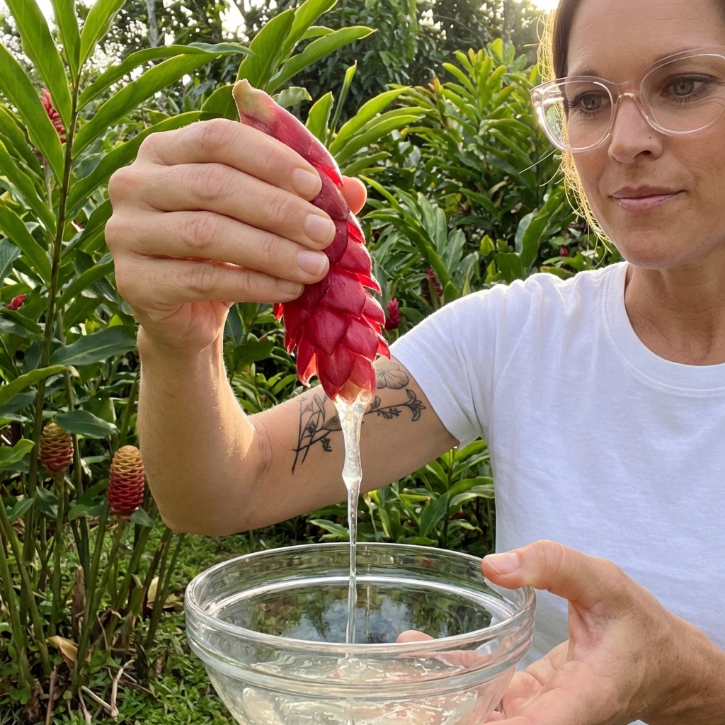 Harvesting Awapuhi on the farm